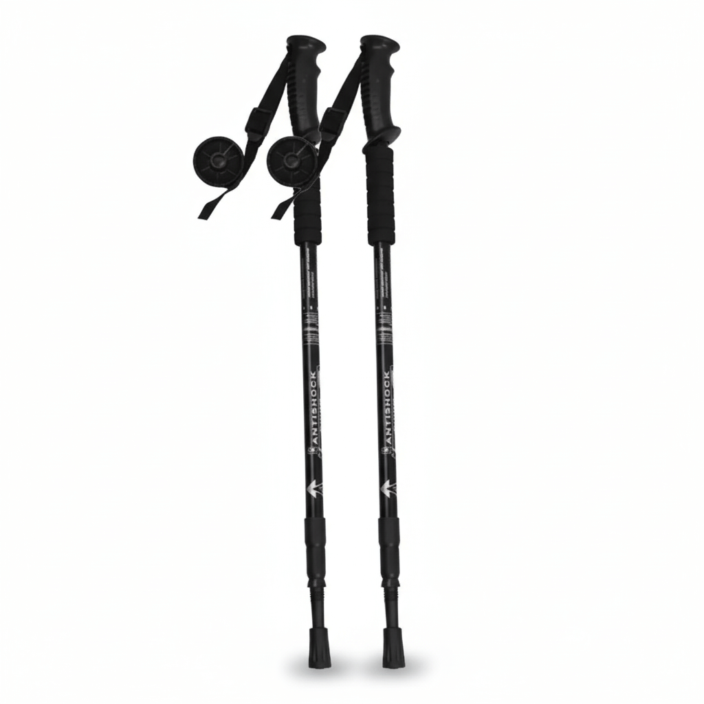 Bâtons de randonnée et marche télescopiques 65–135 cm — poignée mousse, rondelles boue | AJ SoftGrip 65