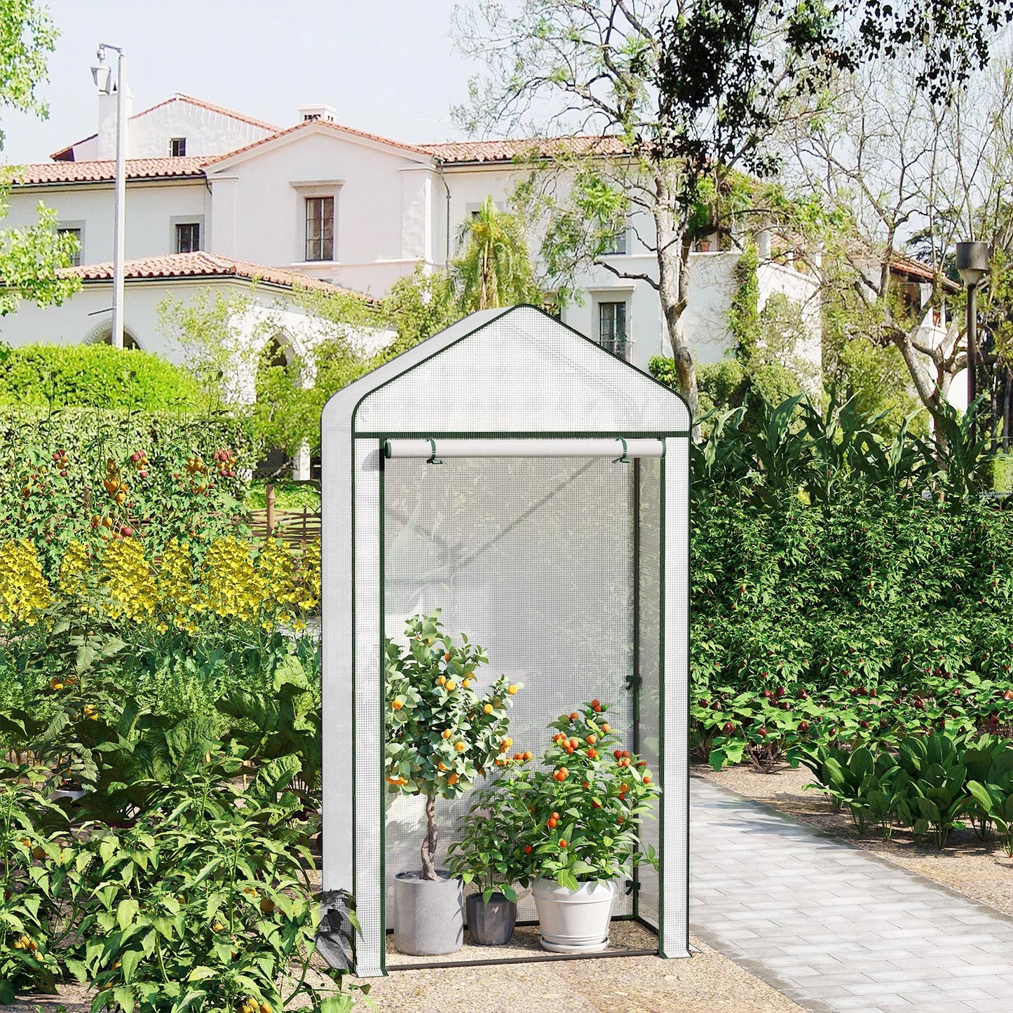 Serre de jardin 1,5 m² — protège du froid & des nuisibles — idéale pour tomates, semis, herbes et fleurs — porte zippée enroulable — installation facile