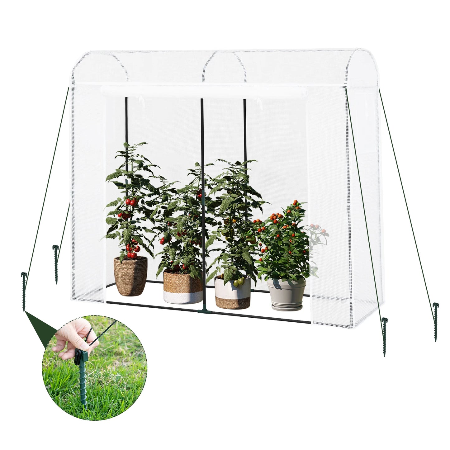 Serre jardin 1,16 m² — idéale pour tomates, semis, herbes et fleurs — portes & fenêtres enroulables — protection gel/UV — montage facile