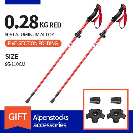 Bâtons de randonnée pliables 95–110 / 115–135 cm — Flip-Lock, EVA, pointe tungstène (paire) | AJ FlipLock
