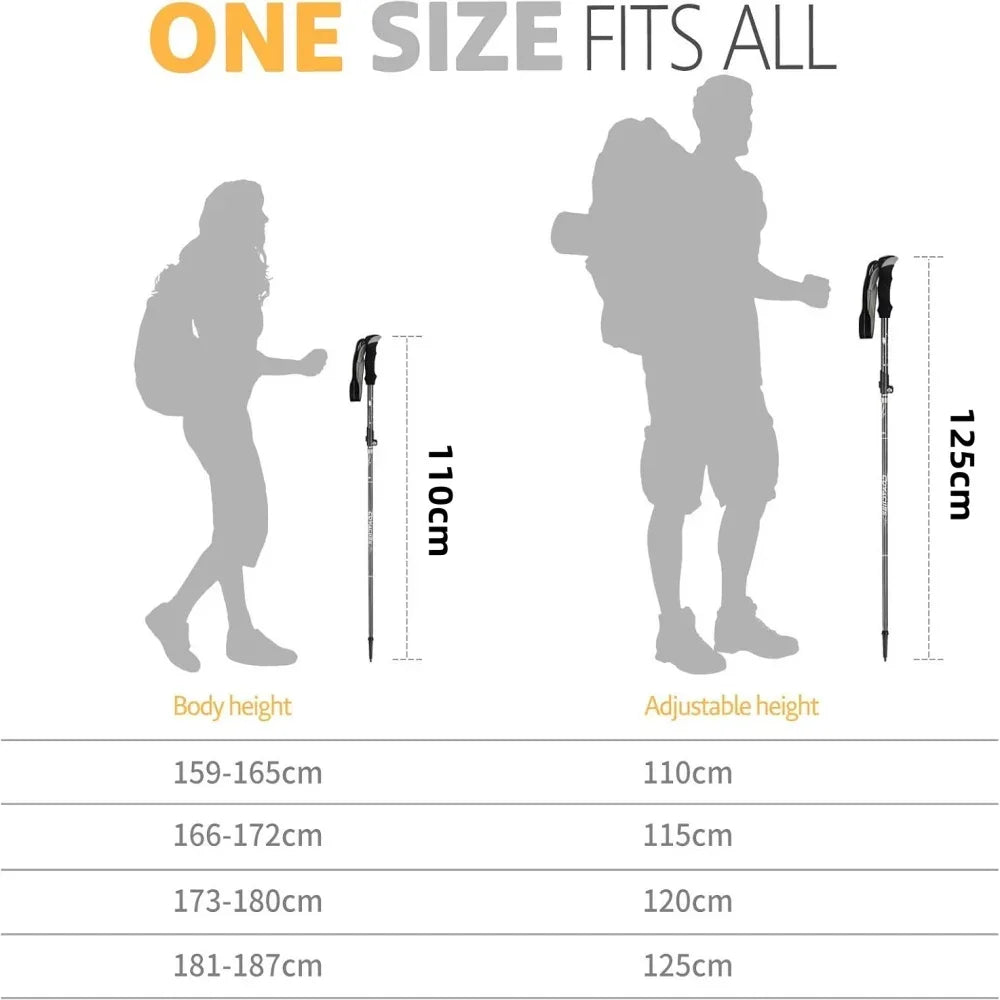 Super Light Telescopic Trekking Poles Portable Nordic Walking Sticks for Outdoor Camping Hiking Easy to Fold Alpenstock
