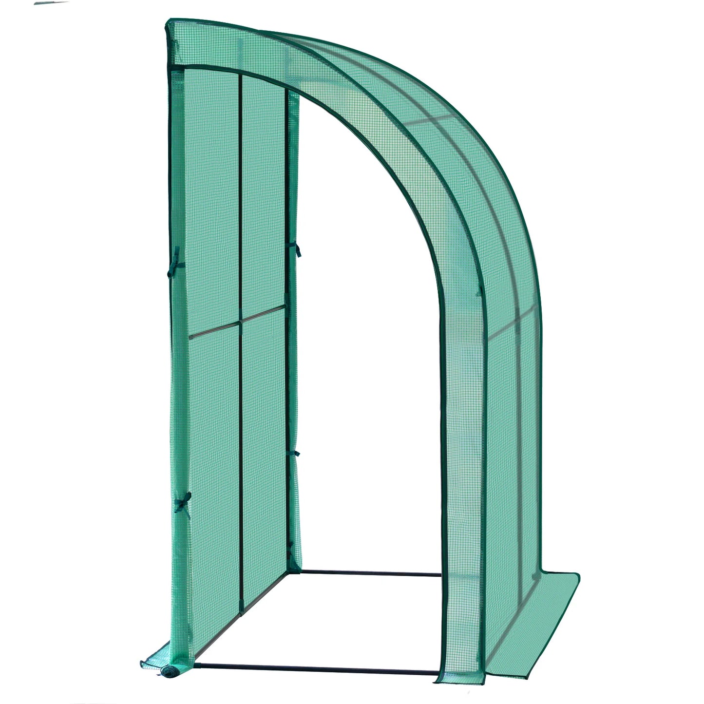 Serre jardin adossée 2 m² — portes enroulables — protection gel & UV — montage facile (bâche PE renforcée)