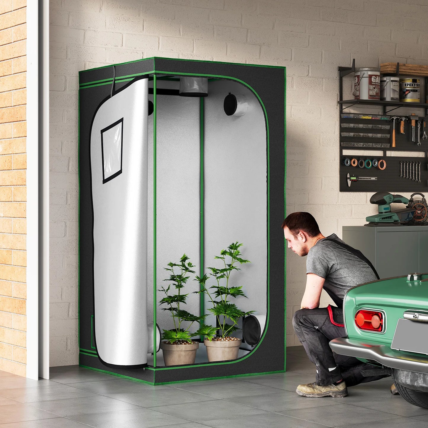 Serre d'intérieure 0,64 m² — avec fenêtres — climat maîtrisé pour tomates & semis (intérieur / balcon)