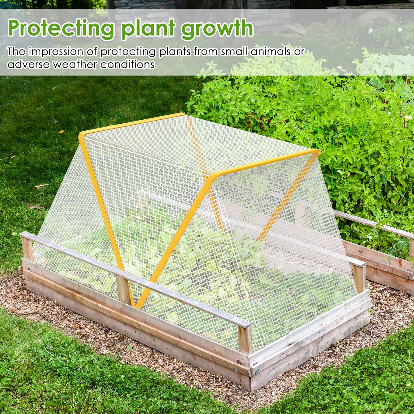Mini serre 0,27 m² — intérieur & extérieur — anti-insectes & anti-UV — respirant, coupe-vent, portable (avec piquets)