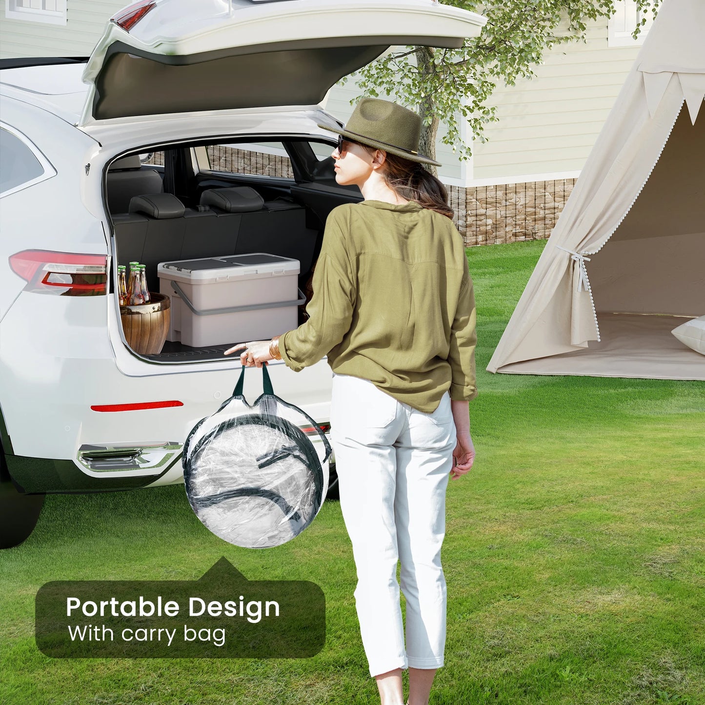 Mini-serre pop-up transparente — porte zippée en U — protection gel & nuisibles — intérieur / balcon / jardin - 70x70x80 cm - 0.56m²