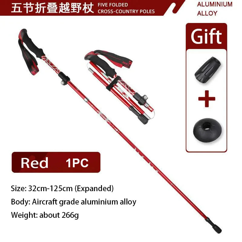 Super Light Telescopic Trekking Poles Portable Nordic Walking Sticks for Outdoor Camping Hiking Easy to Fold Alpenstock