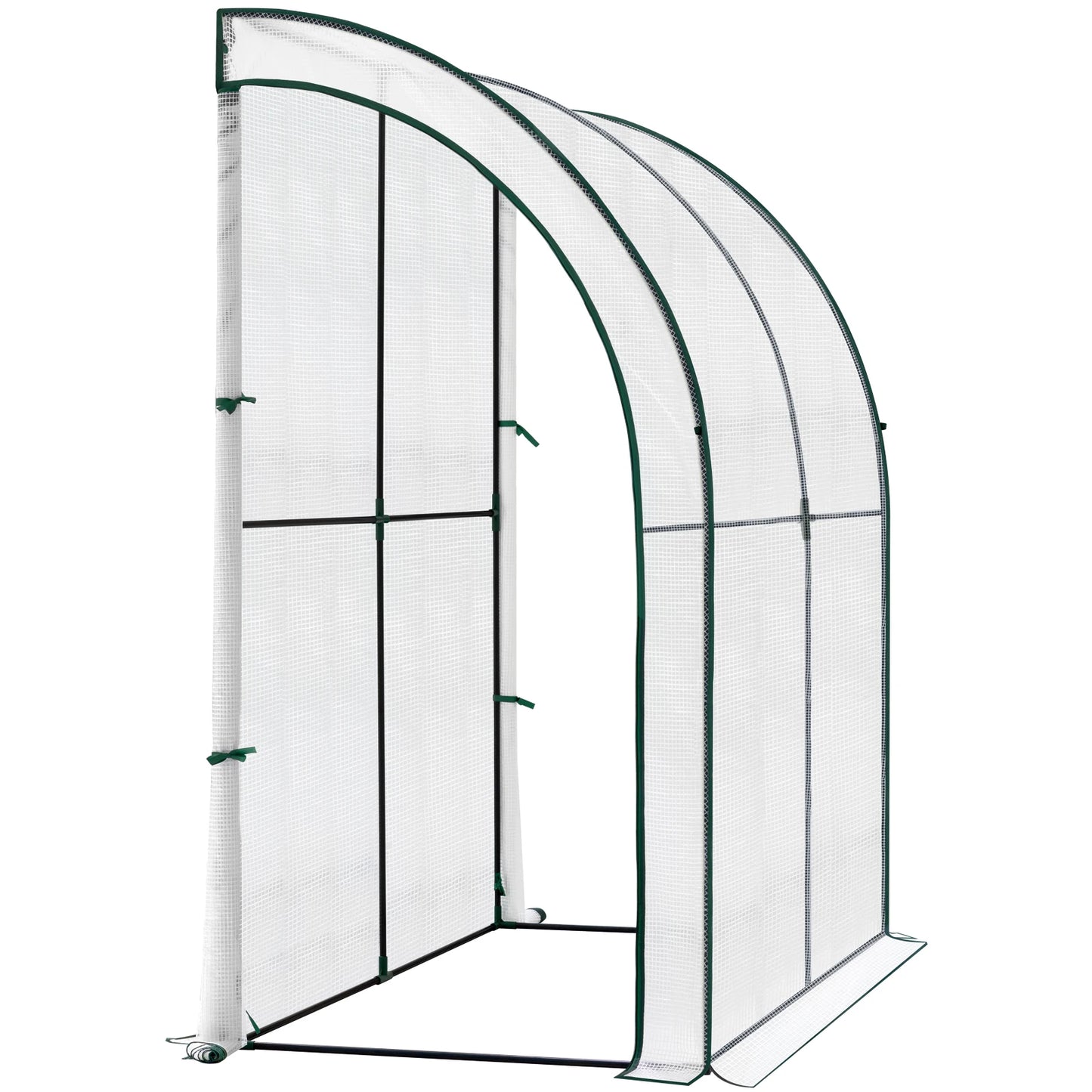 Serre jardin adossée 2 m² — portes enroulables — protection gel & UV — montage facile (bâche PE renforcée)
