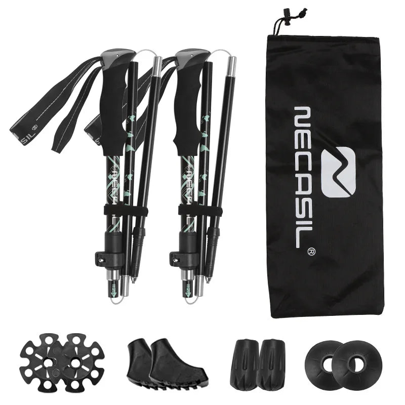 Set de Trail complet pliables télescopiques — poignée EVA, Flip-Lock alu, housse + accessoires | AJ Trek TL EVA