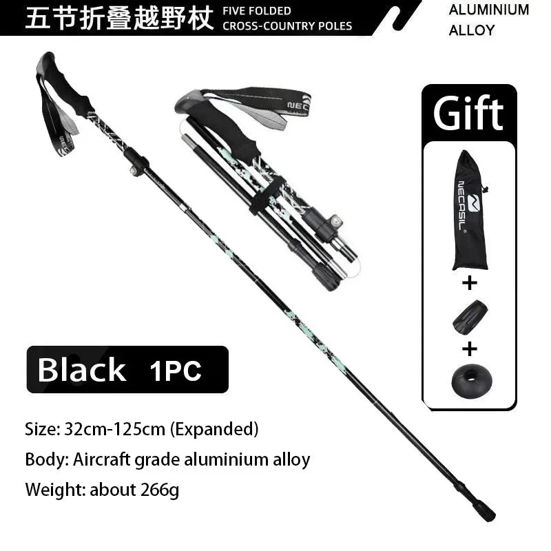 Super Light Telescopic Trekking Poles Portable Nordic Walking Sticks for Outdoor Camping Hiking Easy to Fold Alpenstock