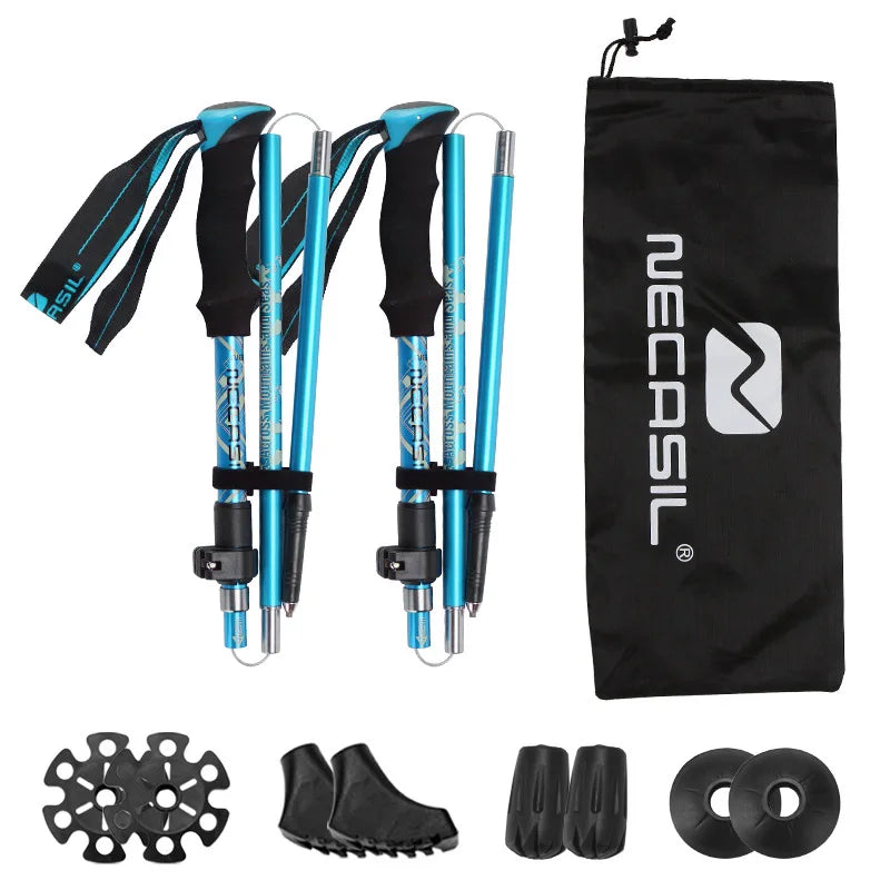Set de Trail complet pliables télescopiques — poignée EVA, Flip-Lock alu, housse + accessoires | AJ Trek TL EVA