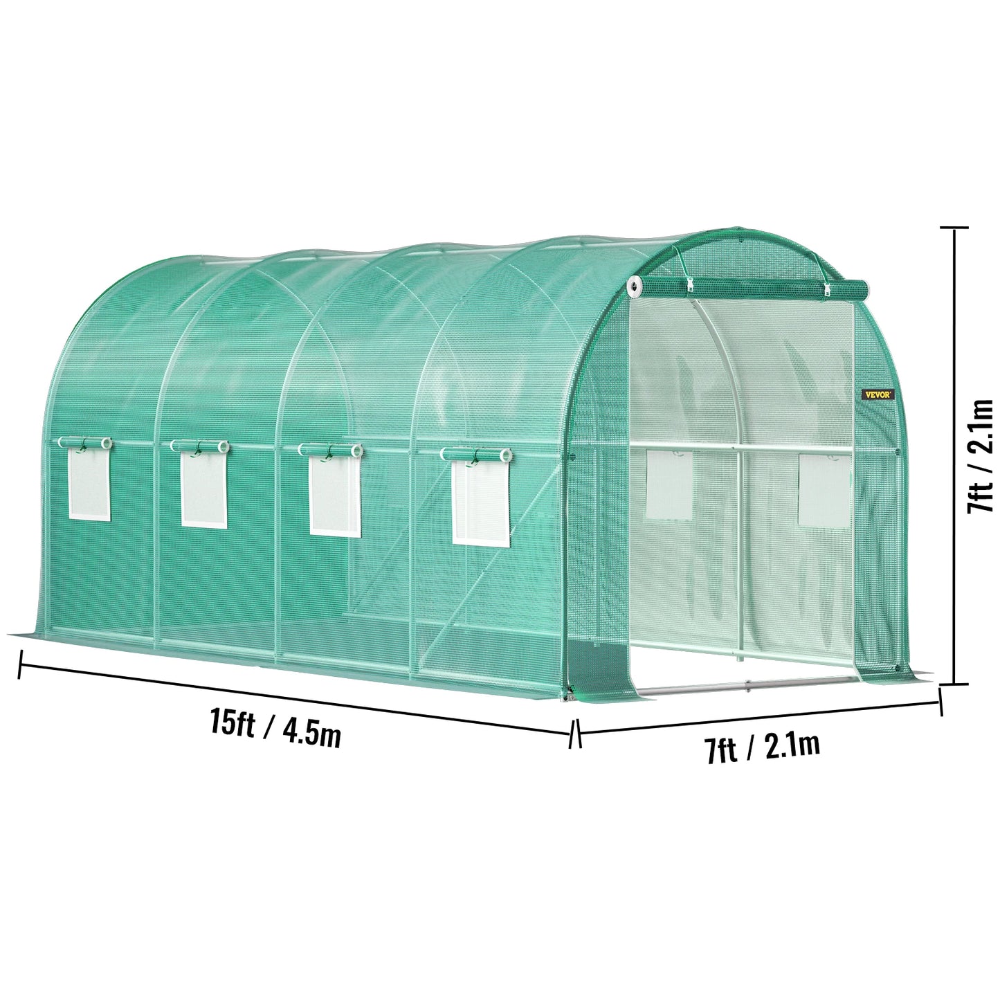 Serre tunnel 9.75m2 — Bâche PE Renforcée — Cadre en acier galvanisé
