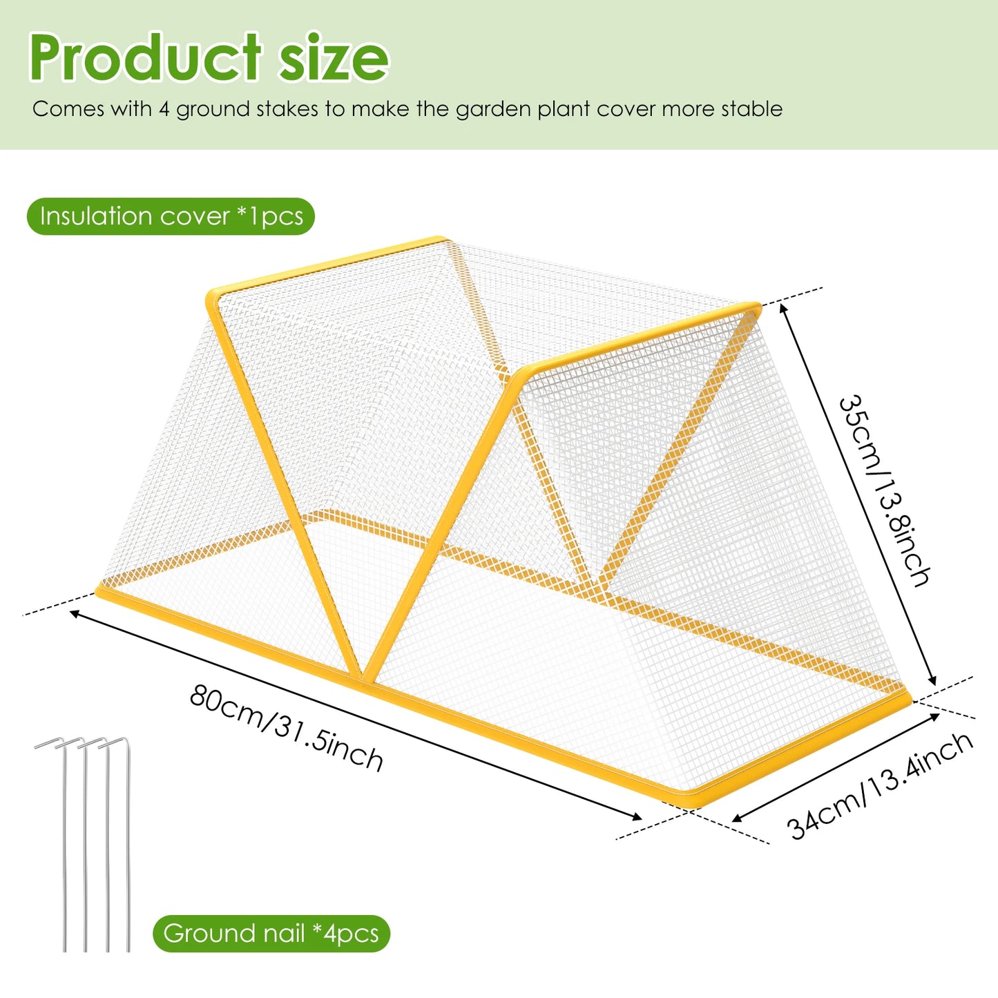 Mini serre 0,27 m² — intérieur & extérieur — anti-insectes & anti-UV — respirant, coupe-vent, portable (avec piquets)
