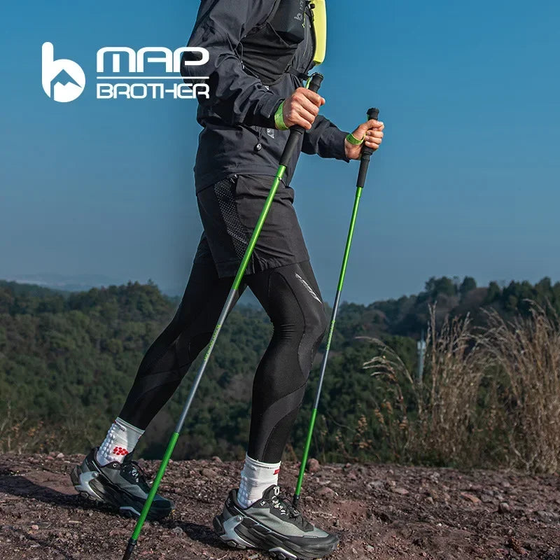 Bâtons de randonnée pliables 7075 “N-Pole” — Quick-Lock, pointe tungstène | AJ QuickLock 7075