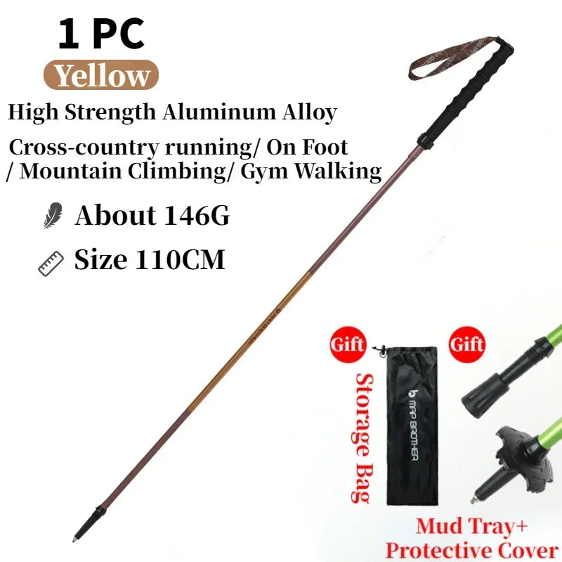 Bâtons de randonnée pliables 7075 “N-Pole” — Quick-Lock, pointe tungstène | AJ QuickLock 7075