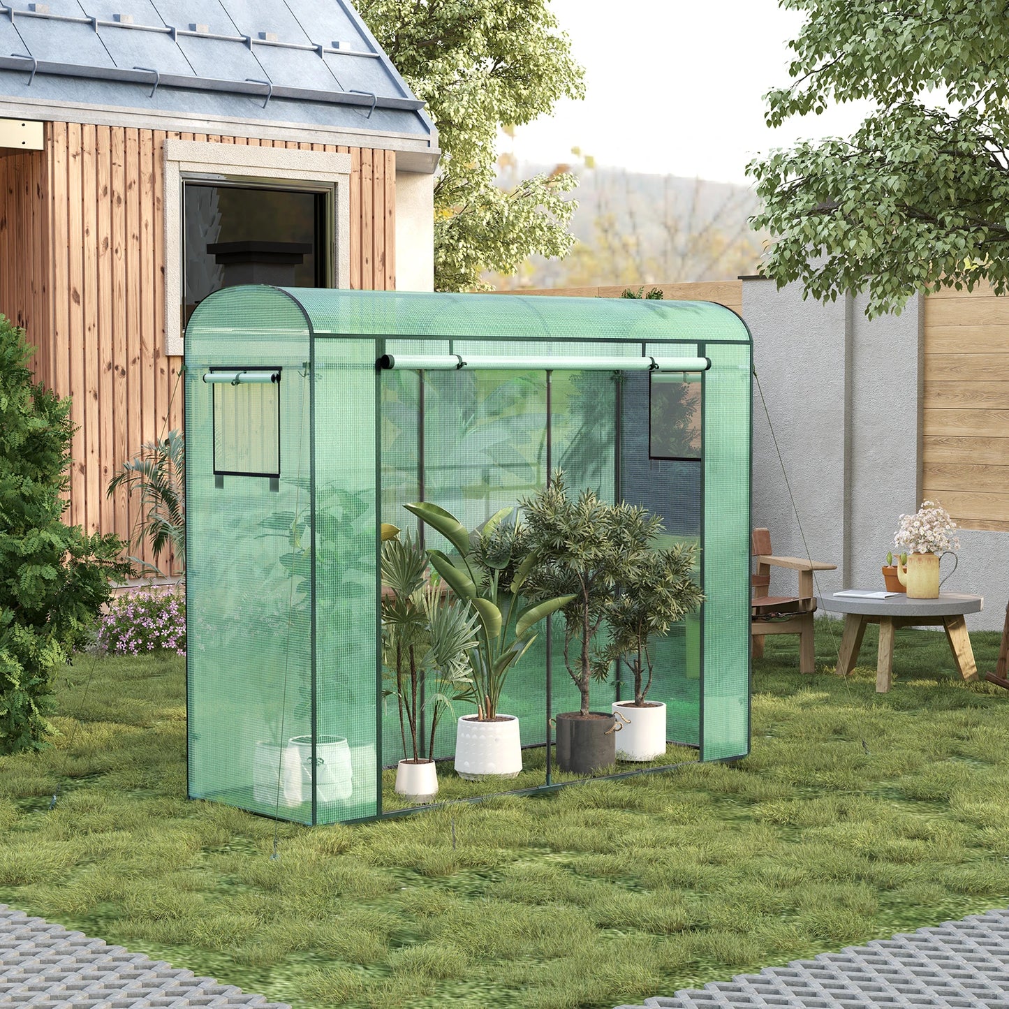 Serre jardin 1,16 m² — idéale pour tomates, semis, herbes et fleurs — portes & fenêtres enroulables — protection gel/UV — montage facile
