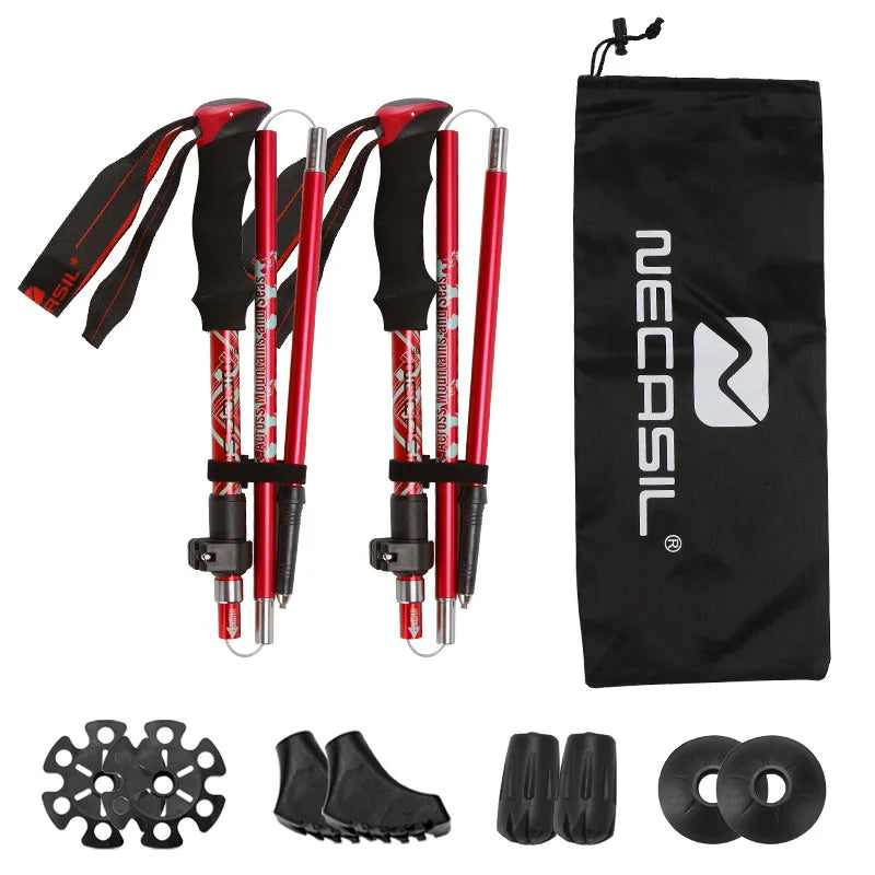 Set de Trail complet pliables télescopiques — poignée EVA, Flip-Lock alu, housse + accessoires | AJ Trek TL EVA