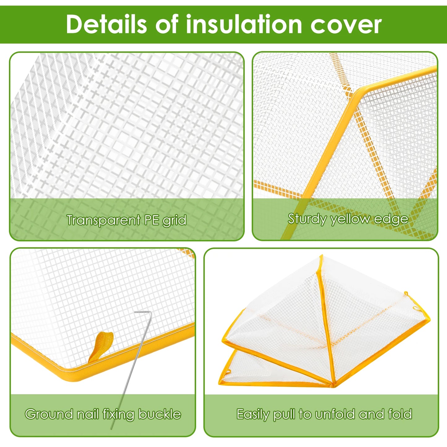 Mini serre 0,27 m² — intérieur & extérieur — anti-insectes & anti-UV — respirant, coupe-vent, portable (avec piquets)