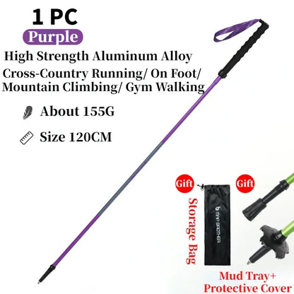 Bâtons de randonnée pliables 7075 “N-Pole” — Quick-Lock, pointe tungstène | AJ QuickLock 7075