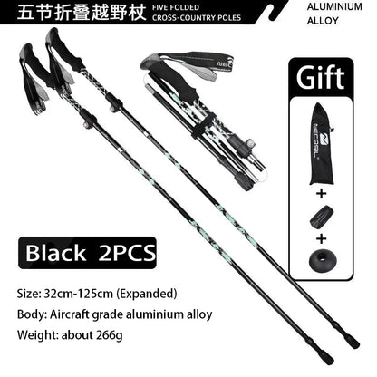 Super Light Telescopic Trekking Poles Portable Nordic Walking Sticks for Outdoor Camping Hiking Easy to Fold Alpenstock
