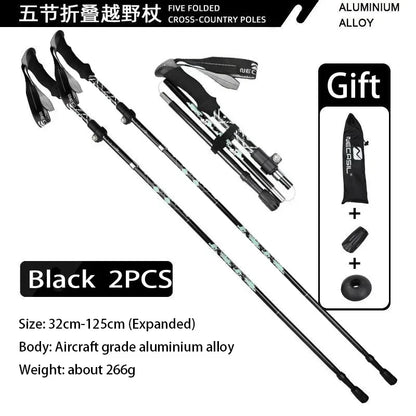 Super Light Telescopic Trekking Poles Portable Nordic Walking Sticks for Outdoor Camping Hiking Easy to Fold Alpenstock