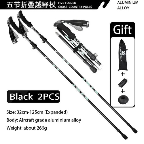 Super Light Telescopic Trekking Poles Portable Nordic Walking Sticks for Outdoor Camping Hiking Easy to Fold Alpenstock