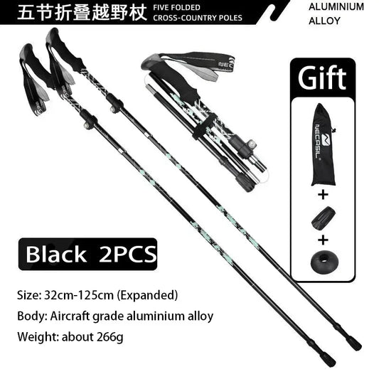 Super Light Telescopic Trekking Poles Portable Nordic Walking Sticks for Outdoor Camping Hiking Easy to Fold Alpenstock