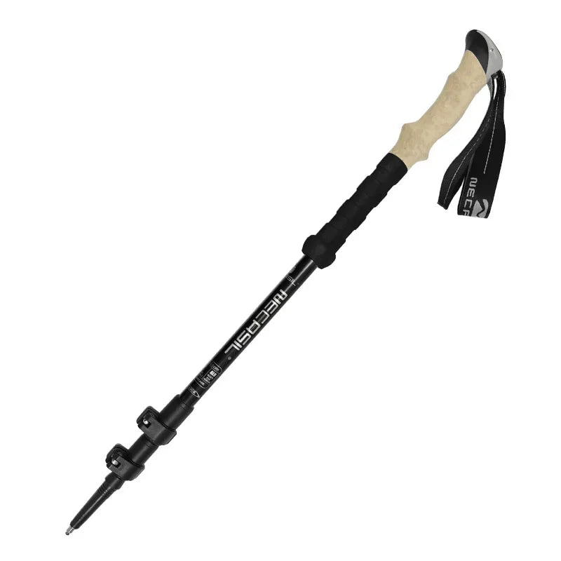 Bâtons randonnée 62–135 cm — flip-lock, anti-choc, poignée EVA (paire) | AJ HikeLock 62