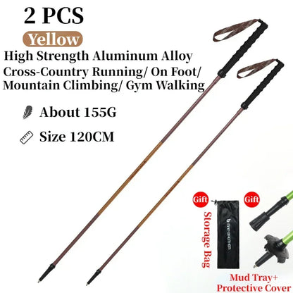 Bâtons de randonnée pliables 7075 “N-Pole” — Quick-Lock, pointe tungstène | AJ QuickLock 7075