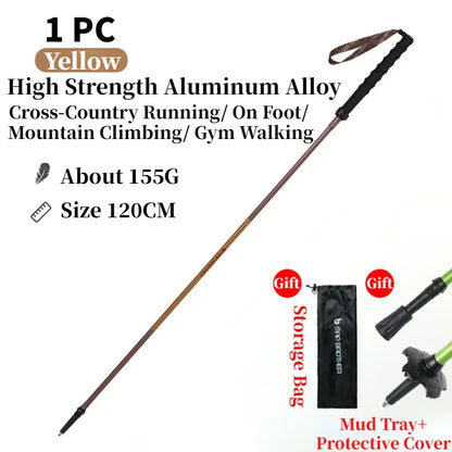 Bâtons de randonnée pliables 7075 “N-Pole” — Quick-Lock, pointe tungstène | AJ QuickLock 7075