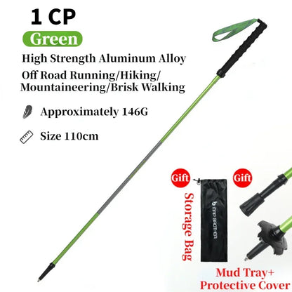 Bâtons de randonnée pliables 7075 “N-Pole” — Quick-Lock, pointe tungstène | AJ QuickLock 7075