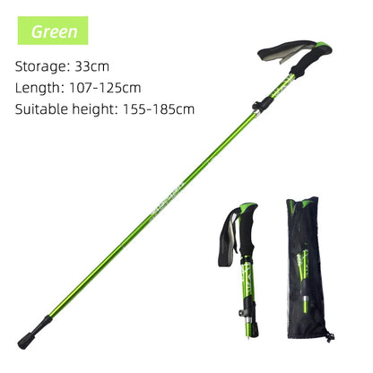 Bâton de randonnée pliable 5 sections jusqu’à 130 cm — poignée mousse, pointe tungstène | AJ TrekZ 130