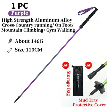 Bâtons de randonnée pliables 7075 “N-Pole” — Quick-Lock, pointe tungstène | AJ QuickLock 7075