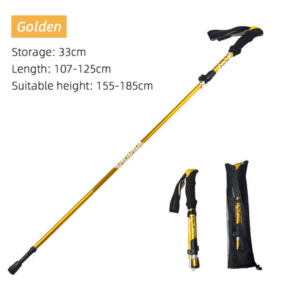 Bâton de randonnée pliable 5 sections jusqu’à 130 cm — poignée mousse, pointe tungstène | AJ TrekZ 130